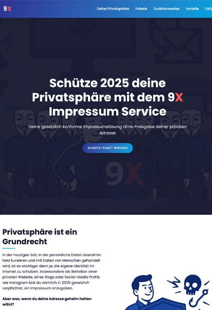 9X Impressum Schutz